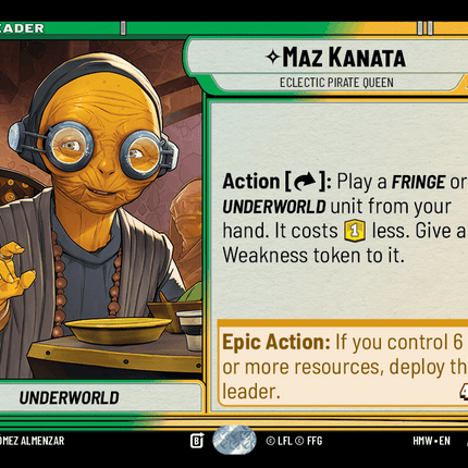 Maz Kanata - Eclectic Pirate Queen - Normal - Star Wars Unlimited Homeworlds card