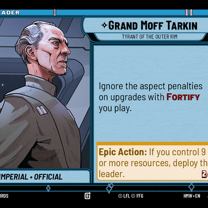 Grand Moff Tarkin // The Death Star - Tyrant of the Outer Rim // Icon of Tyranny - Normal - Star Wars Unlimited Homeworlds card