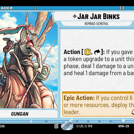 Jar Jar Binks - Bombad General - Normal - Star Wars Unlimited Homeworlds card