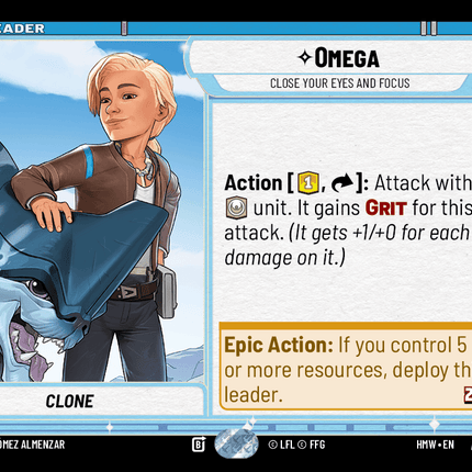 Omega - Close Your Eyes and Focus - Normal - Star Wars Unlimited Homeworlds card