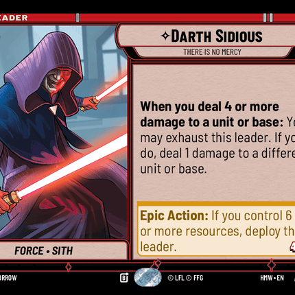 Darth Sidious - There is no Mercy - Normal - Star Wars Unlimited Homeworlds card