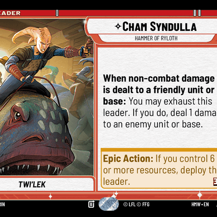 Cham Syndulla - Hammer of Ryloth - Normal - Star Wars Unlimited Homeworlds card