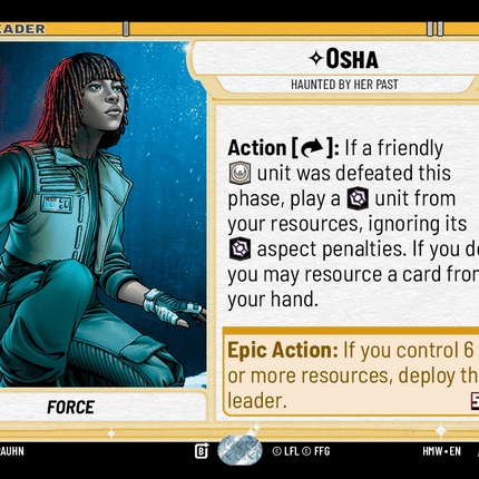 Osha - Haunted by Her Past - Normal - Star Wars Unlimited Homeworlds card