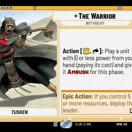 The Warrior - Deft Duelist - Normal - Star Wars Unlimited Homeworlds card