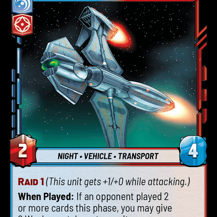 Talzin's Shuttle - Mysterious Arrival - Normal - Star Wars Unlimited Homeworlds card