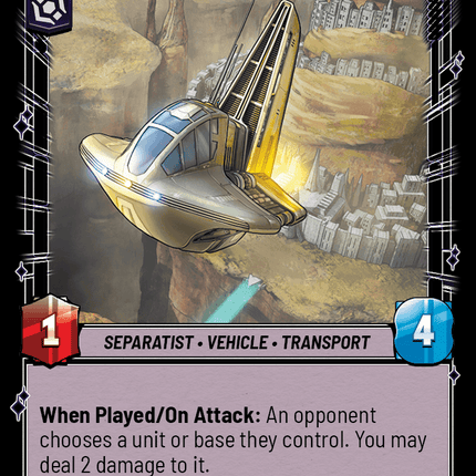 Separatist Harbinger - Normal - Star Wars Unlimited Homeworlds card