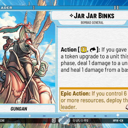 Jar Jar Binks - Bombad General - Hyperspace - Star Wars Unlimited Homeworlds card