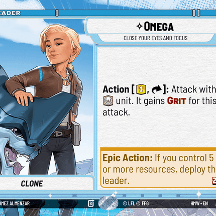 Omega - Close Your Eyes and Focus - Hyperspace - Star Wars Unlimited Homeworlds card