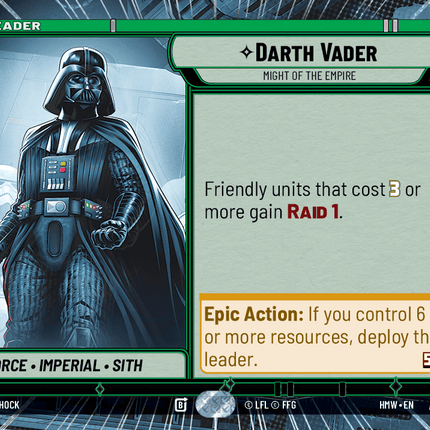 Darth Vader - Might of the Empire - Hyperspace - Star Wars Unlimited Homeworlds card