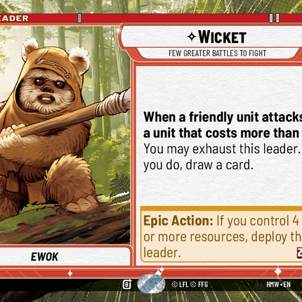 Wicket - Few Greater Battles to Fight - Hyperspace - Star Wars Unlimited Homeworlds card