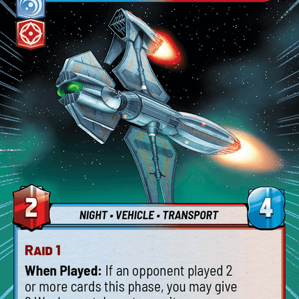 Talzin's Shuttle - Mysterious Arrival - Hyperspace - Star Wars Unlimited Homeworlds card