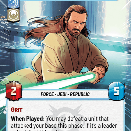 Qui-Gon Jinn - We'll Handle This - Hyperspace - Star Wars Unlimited Homeworlds card