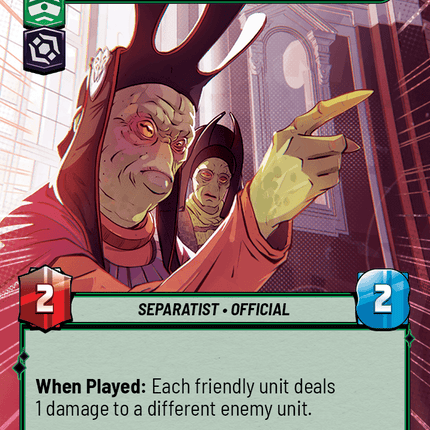Nute Gunray - Perfectly Legal - Hyperspace - Star Wars Unlimited Homeworlds card