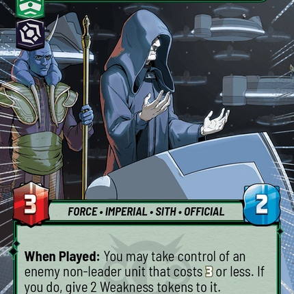 Emperor Palpatine - Consolidating Power - Hyperspace - Star Wars Unlimited Homeworlds card