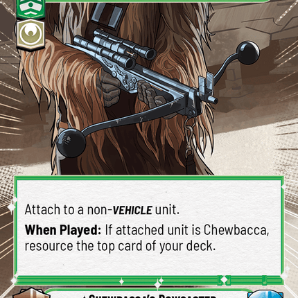 Chewbacca's Bowcaster - Handcrafted Tradition - Hyperspace - Star Wars Unlimited Homeworlds card