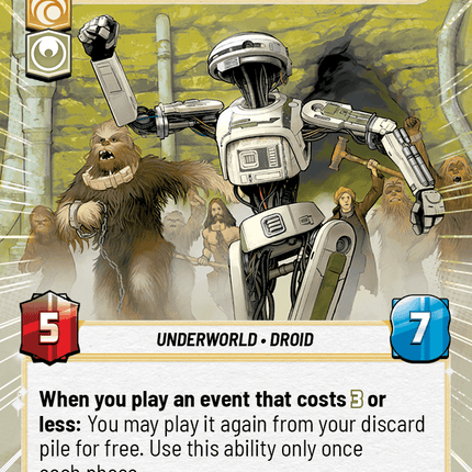 L3-37 - We're Programmed to Learn - Hyperspace - Star Wars Unlimited Homeworlds card