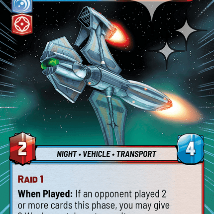 Talzin's Shuttle - Mysterious Arrival - Hyperspace Foil - Star Wars Unlimited Homeworlds card