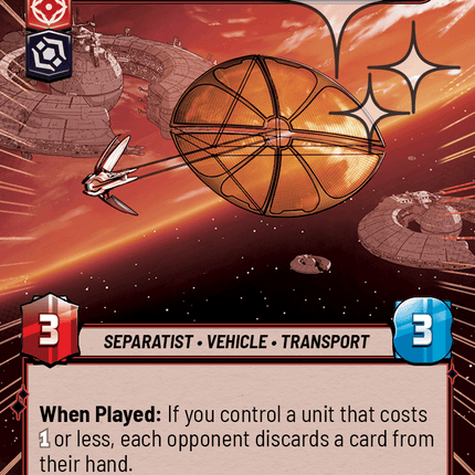 Dooku's Solar Sailer - Droid Army Portent - Hyperspace Foil - Star Wars Unlimited Homeworlds card