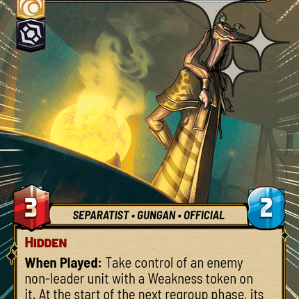 Rish Loo - Traitorous Minister - Hyperspace Foil - Star Wars Unlimited Homeworlds card