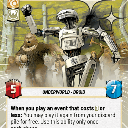 L3-37 - We're Programmed to Learn - Hyperspace Foil - Star Wars Unlimited Homeworlds card