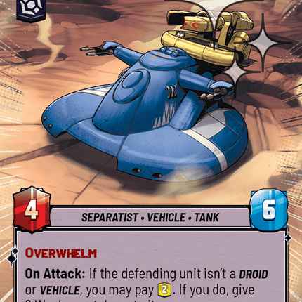 Defoliator Tank - Hyperspace Foil - Star Wars Unlimited Homeworlds card