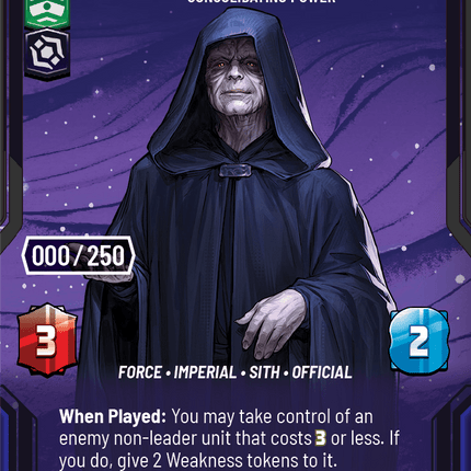 Emperor Palpatine - Consolidating Power - Homeworlds 932 Prestige Serialised