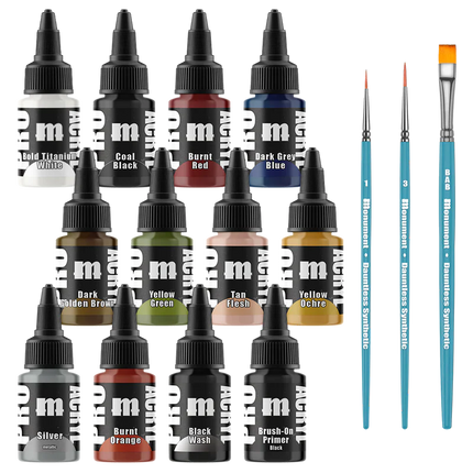 Pro Acryl Intro Set - 12 Colors + 3 Brushes
