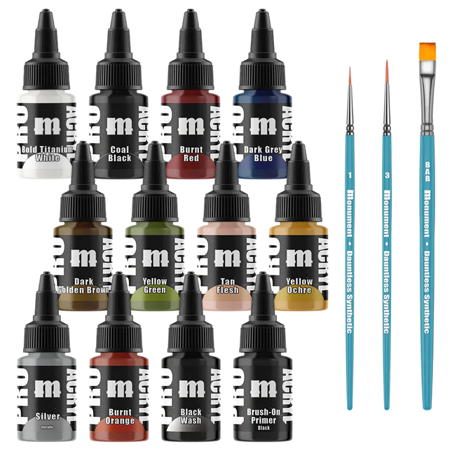 Pro Acryl Intro Set - 12 Colors + 3 Brushes