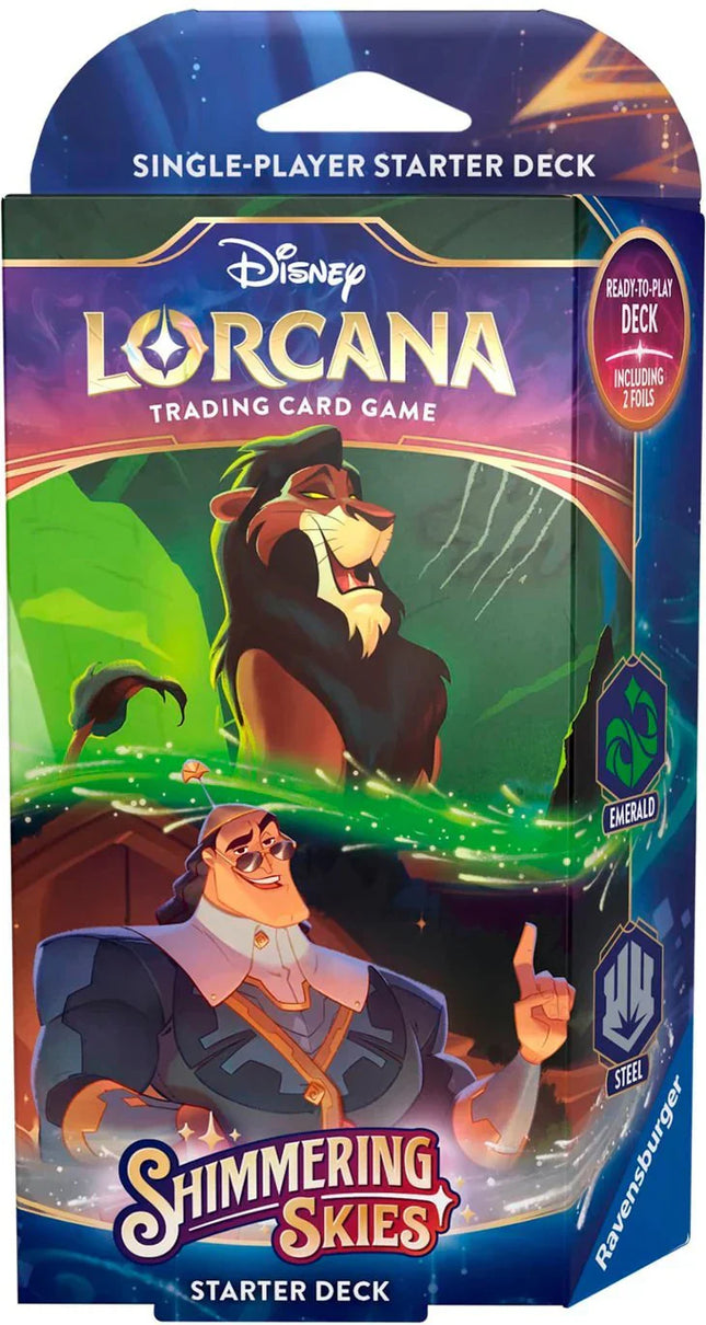 Disney Lorcana TCG: Shimmering Skies Starter Deck Emerald & Steel (Scar & Kronk)